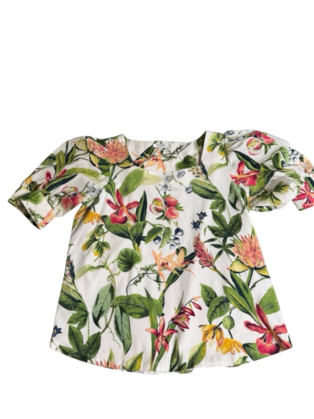 Chicos Berry Floral boatneck blouse